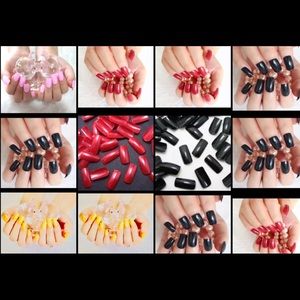 500 pcs 10 size Fake nails with glue